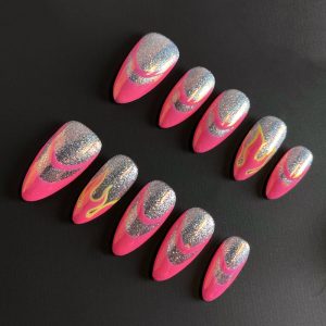 AdornU Pink Sparkle Flame